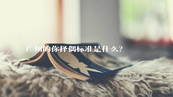 广州的你择偶标准是什么？